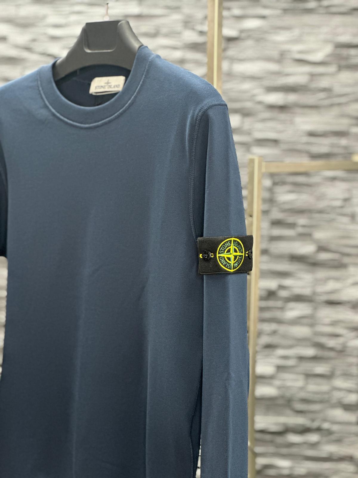 Stone Island Sweater met Compass-logopatch Blue