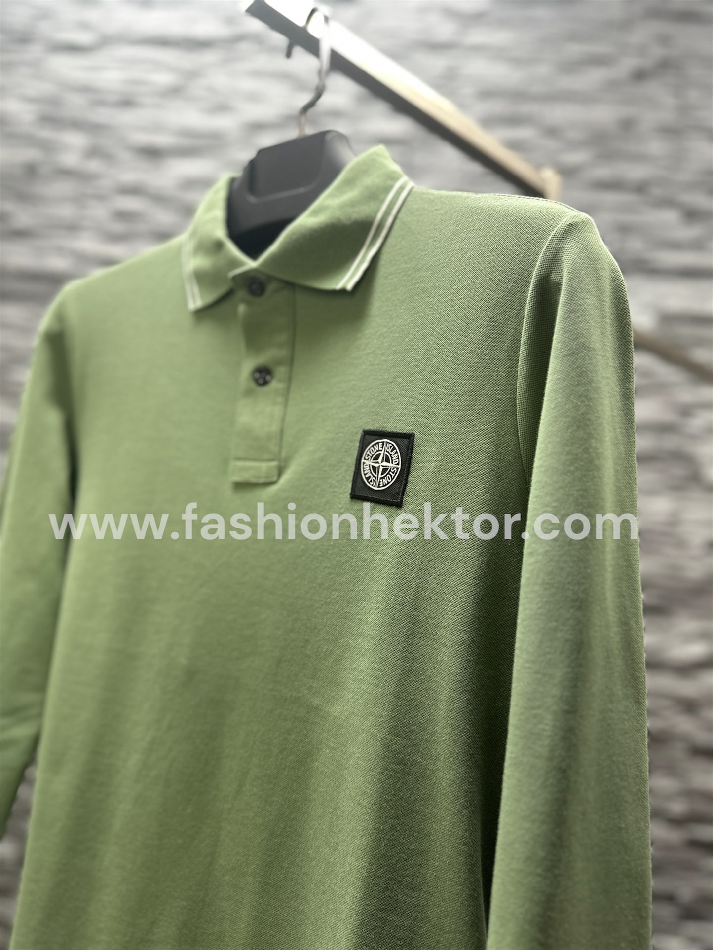 Stone Island Longsleeve Polo Green 2SL18