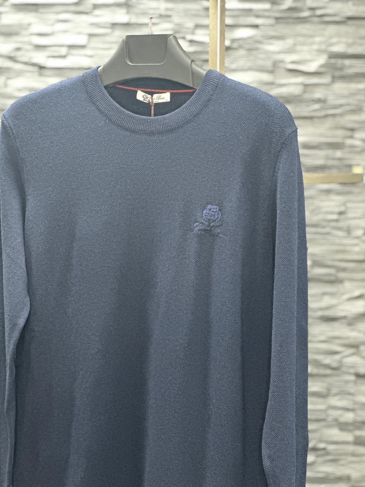 Loro Piana Two Tone City Crew Blue