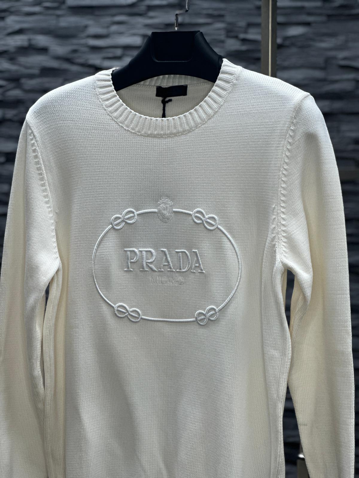 Prada Sweater Met Logoprint White