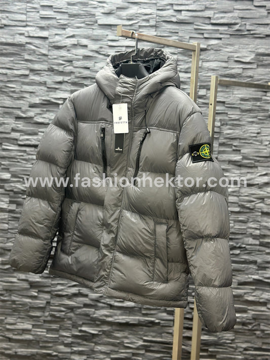 Stone Island Puffer Jacket Donkergrijs