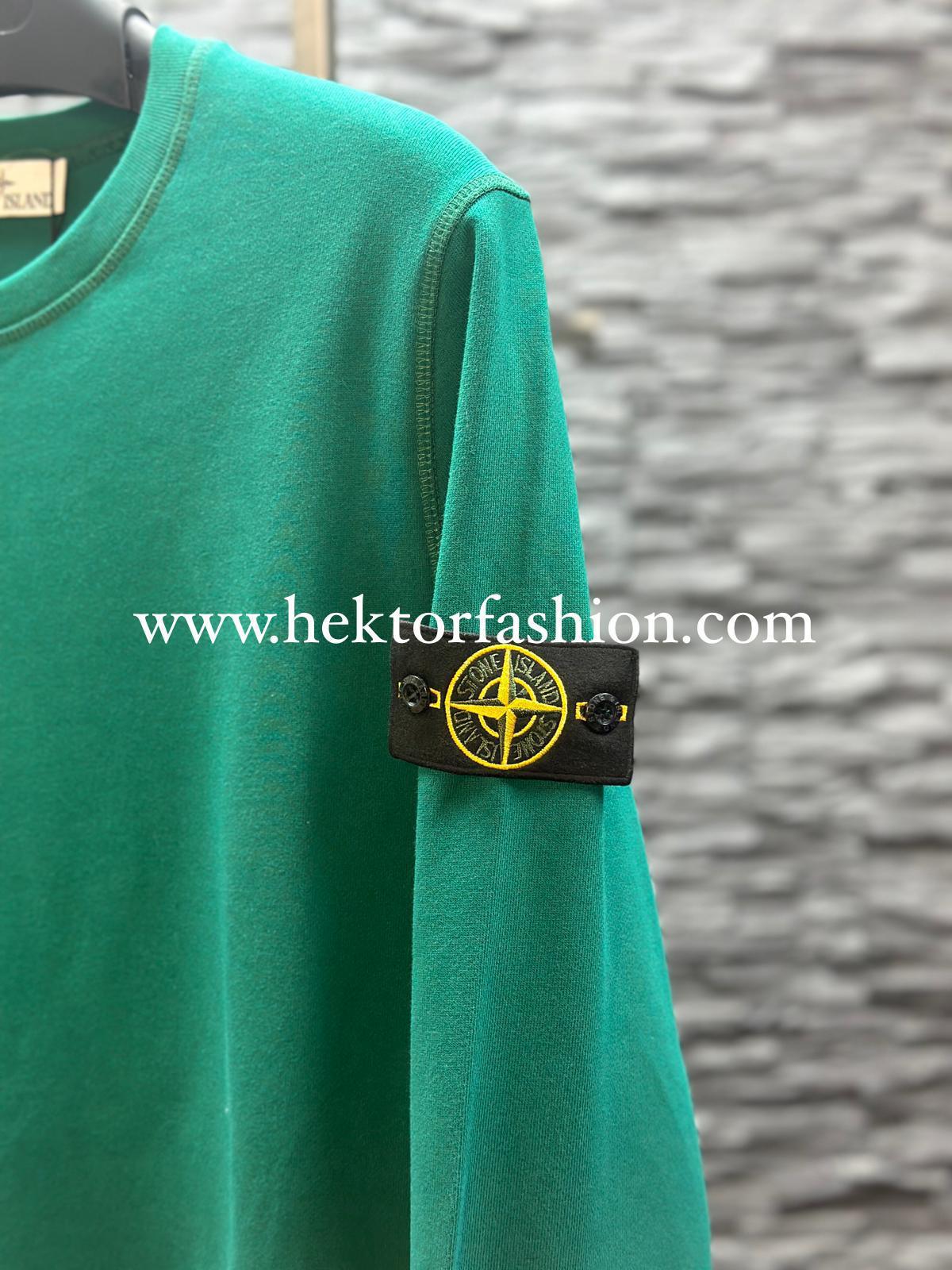 Stone Island Sweater met Compass-logopatch Green