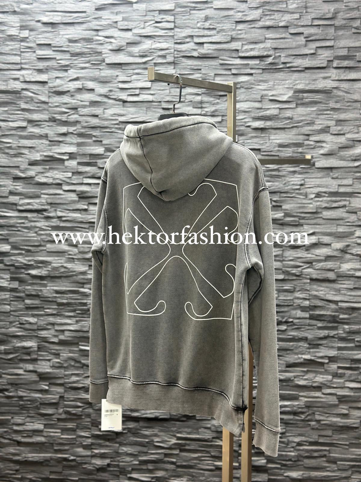 Off-White Outline Arrow hoodie Gray