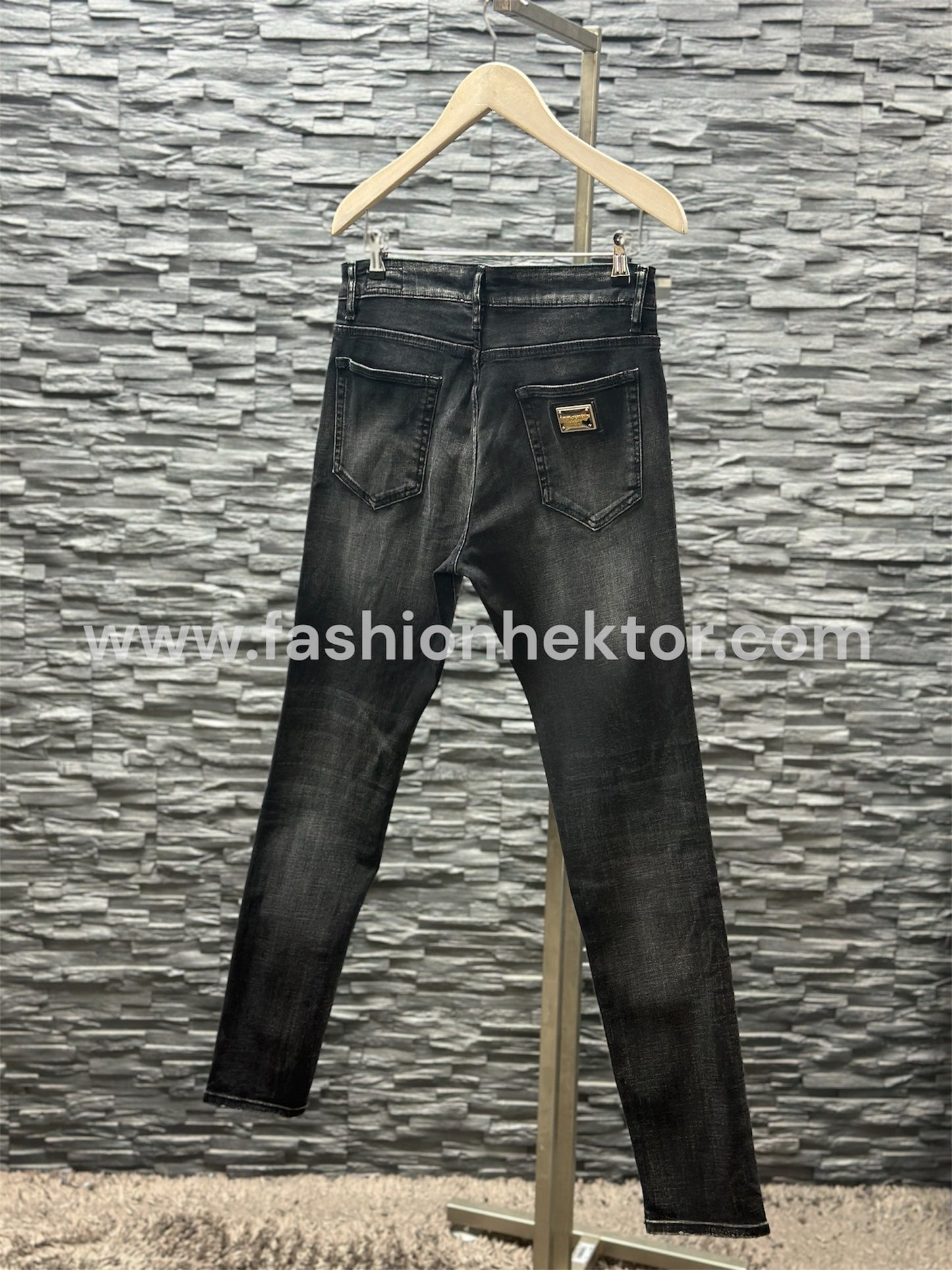 Dolce & Gabbana Jeans met Logoplakkaat Black