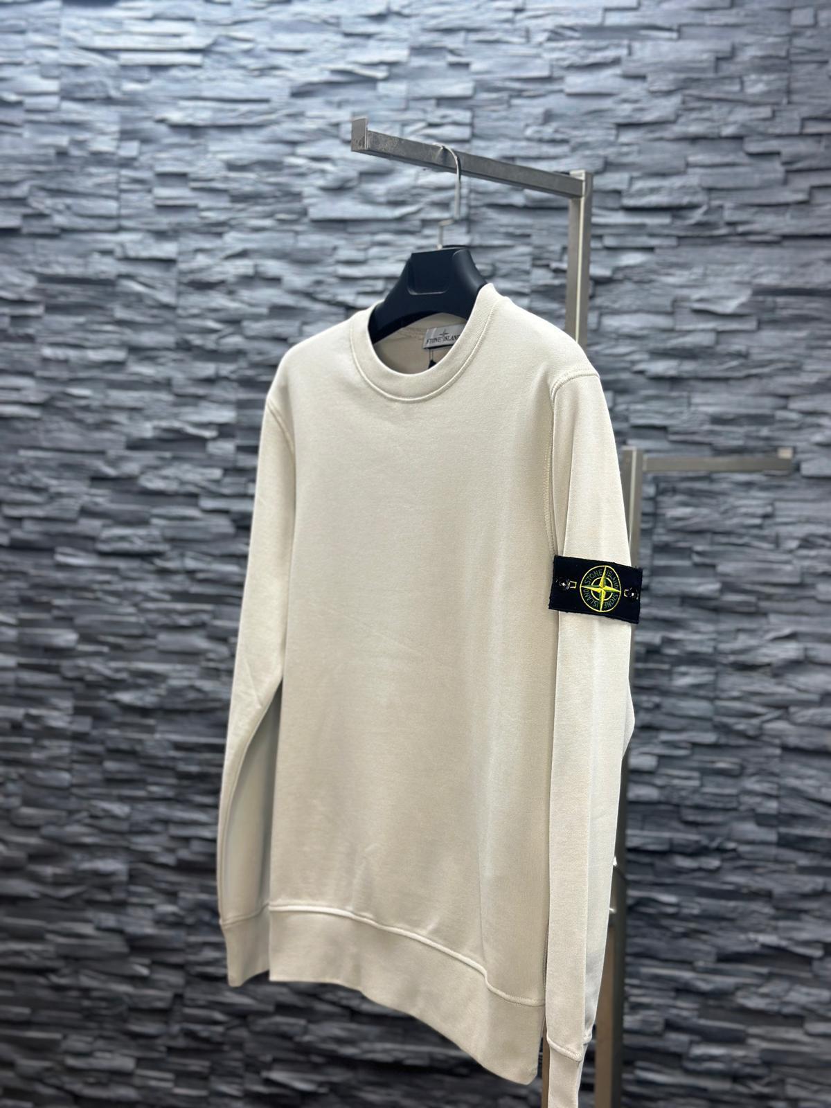 Stone Island Sweater met Compass-logopatch White