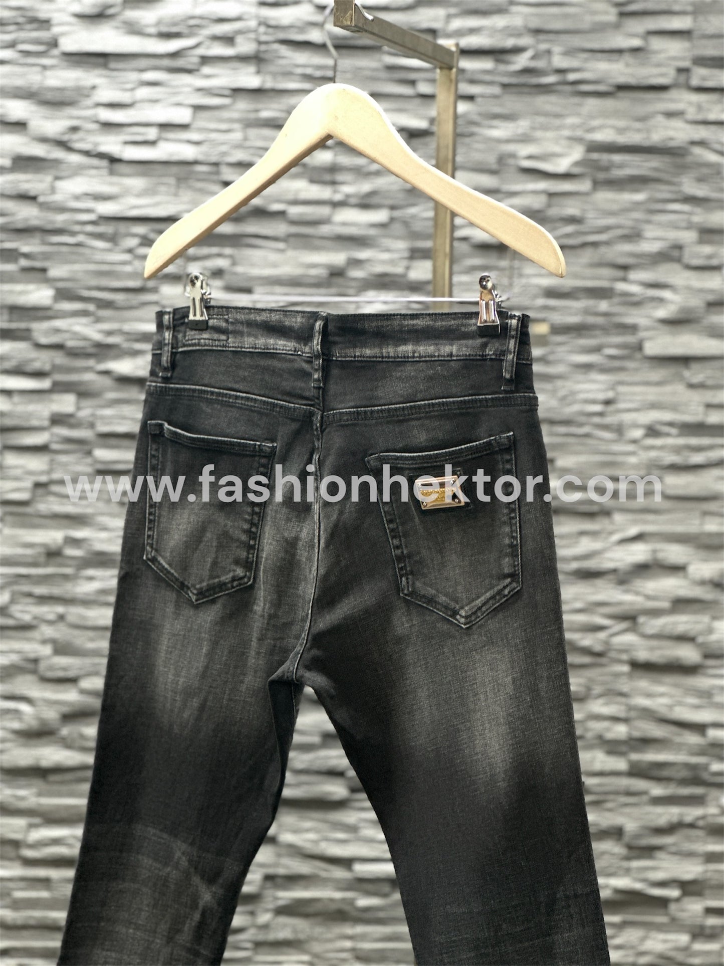 Dolce & Gabbana Jeans met Logoplakkaat Black