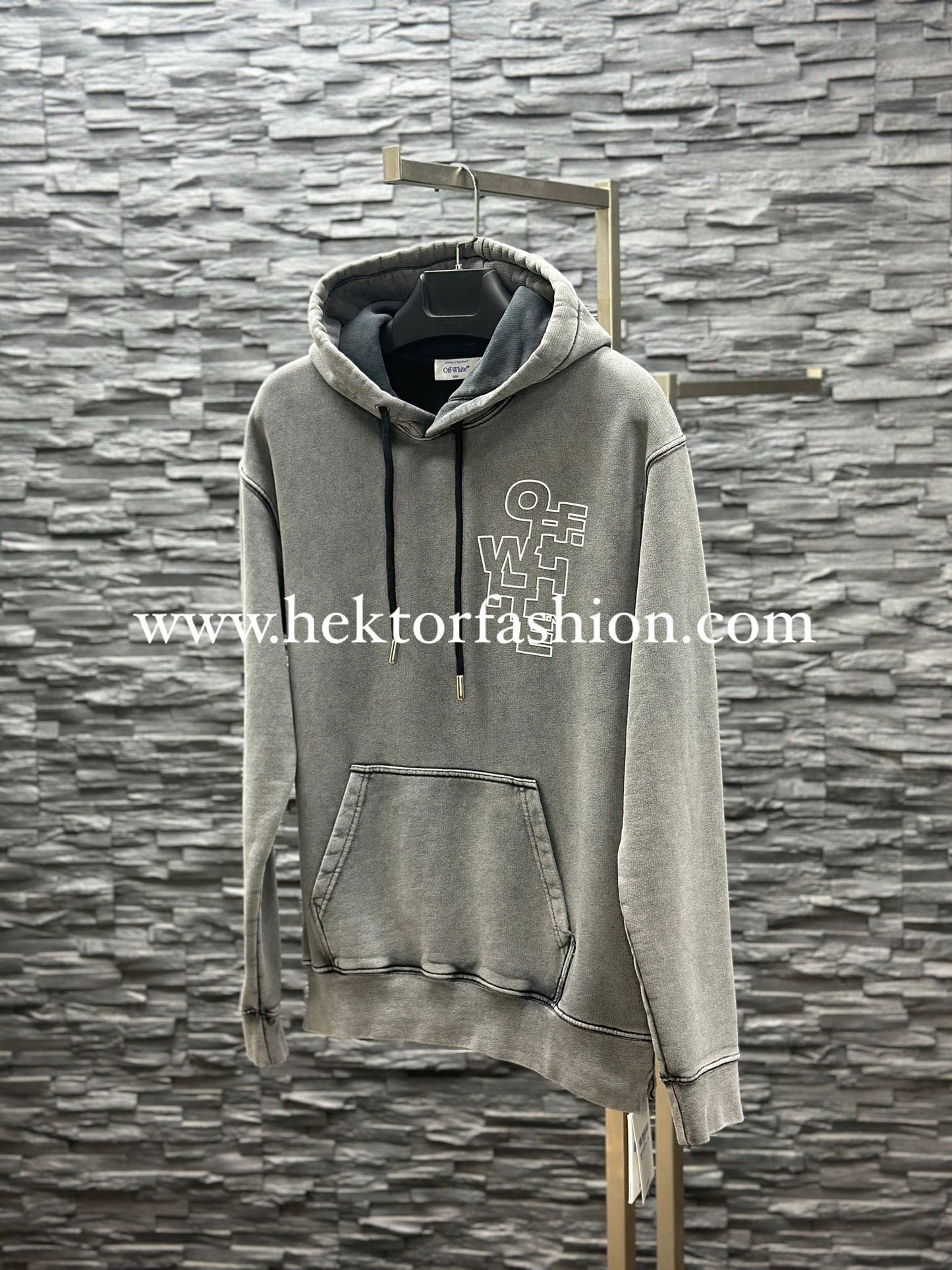 Off-White Outline Arrow hoodie Gray