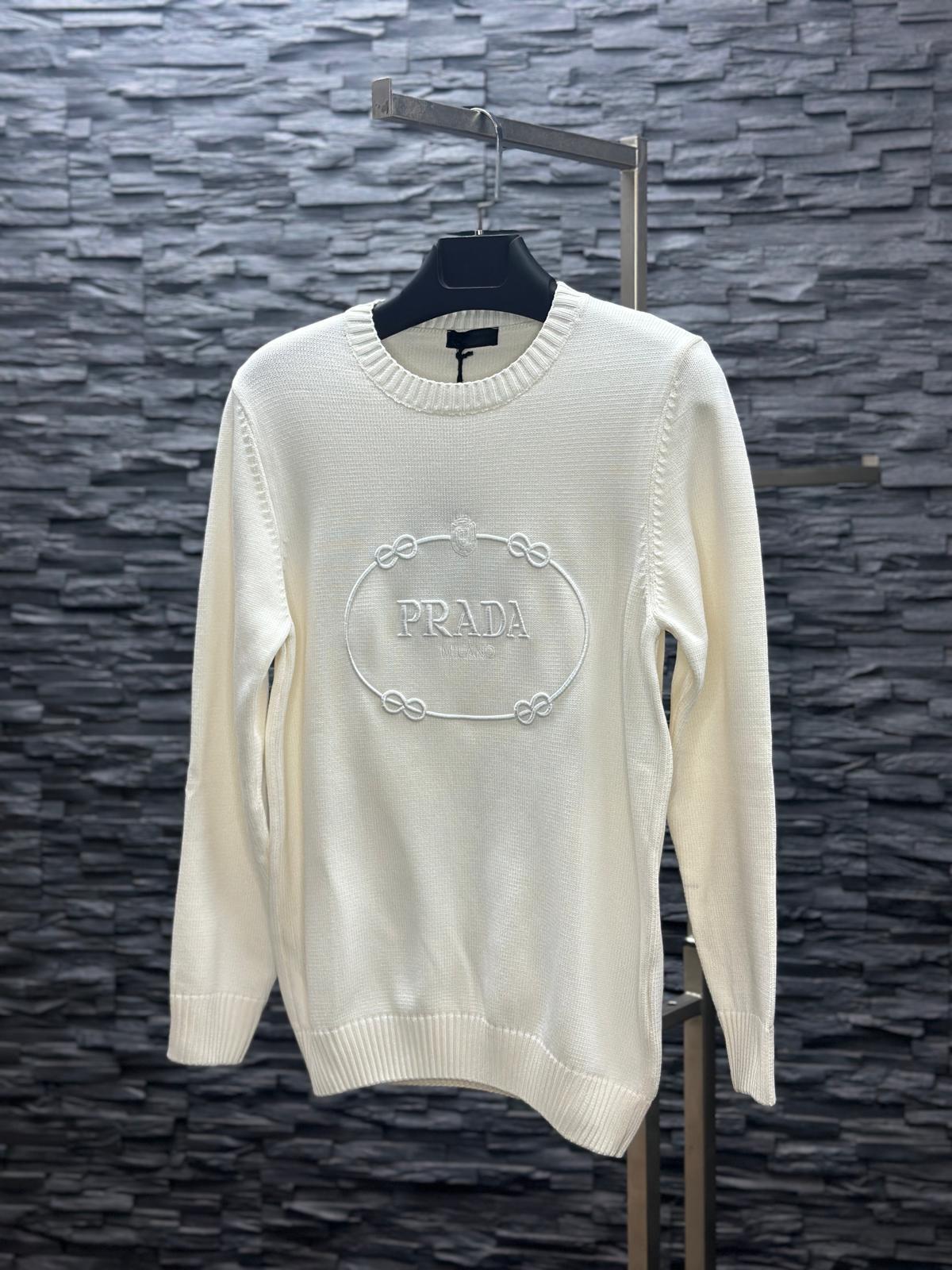 Prada Sweater Met Logoprint White