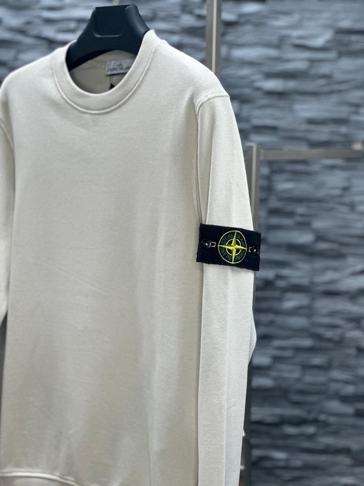 Stone Island Sweater met Compass-logopatch White