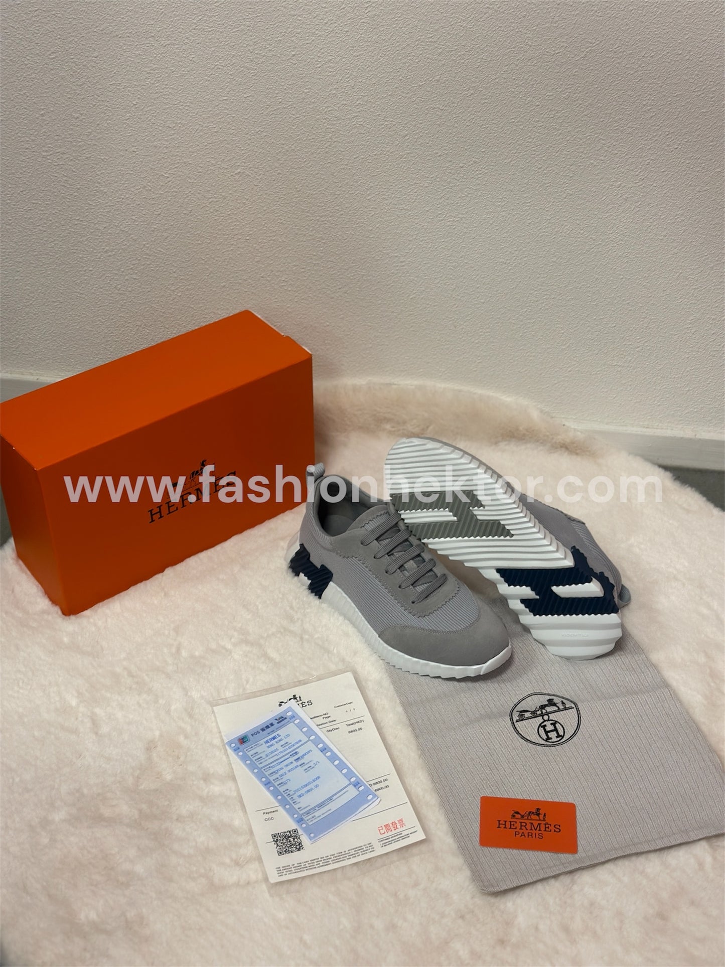 Hermes Bouncing Sneakers Grijs met Zwart